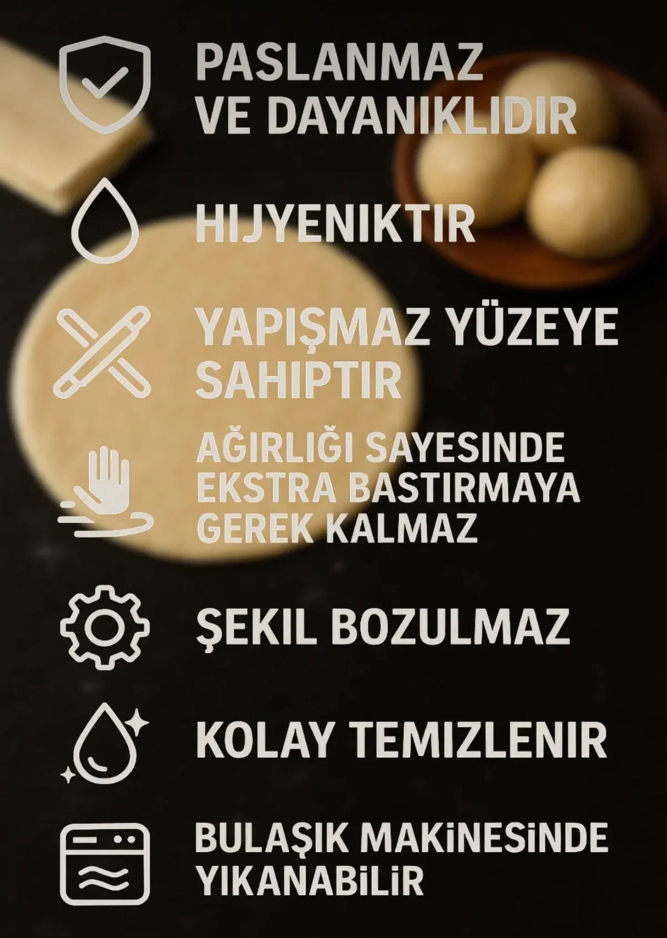 2'Li Alüminyum Paslanmaz Metal Masterchef Pratik 60-90 CM Hamur,Yufka Açıcı Oklava