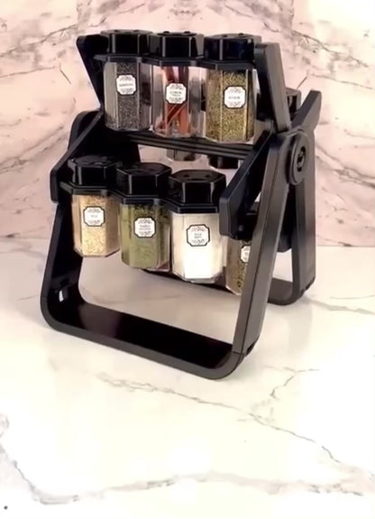 12'Li Yeni Nesil Baharatlık Seti Döner Konseptli Tezgah Üstü ve Asılabilir Fenomen Model (12 ADET) 1 ADET MİKROFİBER BEZ HEDİYELİ🎁